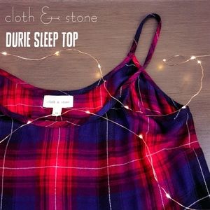 Anthropologie Cloth & Stone Plaid Swing Tank Top